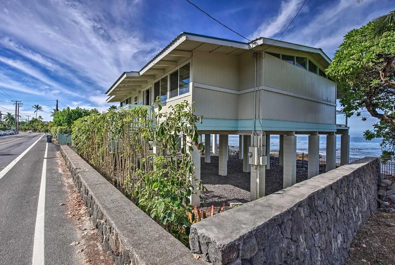 Oceanfront Kona Home With Beach Access And Views! 凯路亚-科纳 度假居